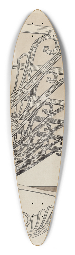 Al Curry - Iron Brackets 39.3 inch art pintail longboard deck