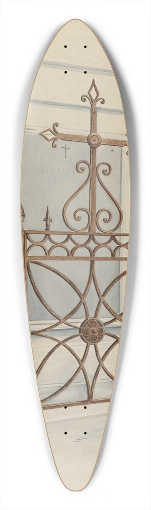 Al Curry - Iron Gate and Fence 39.3 inch art pintail longboard deck