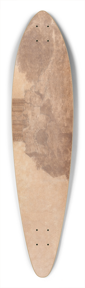 Alexander Cozens - Landscape with a Ruined Temple 39.3 inch art pintail longboard deck