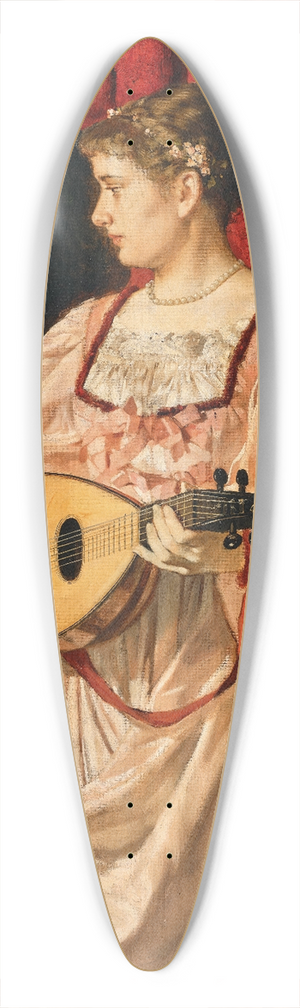 Alexander Demetrius Goltz - A lute player 39.3 inch art pintail longboard deck