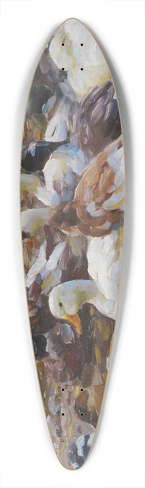 Alexander Koester - Meine Enten (Elf Enten am Ufer) 39.3 inch art pintail longboard deck