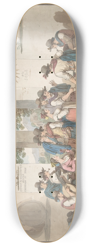 Bartolomeo Pinelli - Interior of a Roman Inn 8.25 inch art skate deck Bartolomeo Pinelli - Interior of a Roman Inn 8.25 inch art skate deck