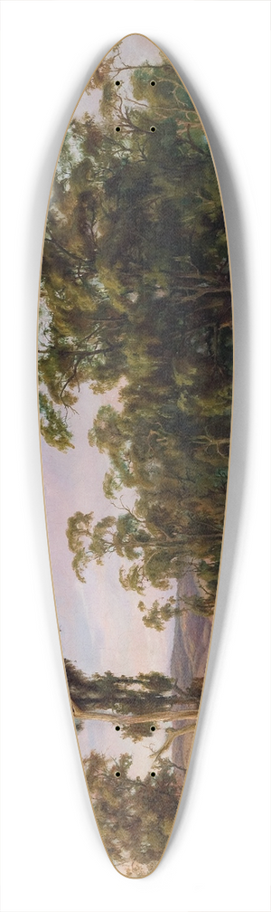 Alexander Schramm - An Aboriginal encampment, near the Adelaide foothills 39.3 inch art pintail longboard deck