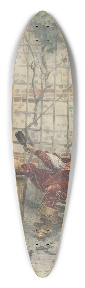 Alexandre-Louis Leloir - In His Cups 39.3 inch art pintail longboard deck