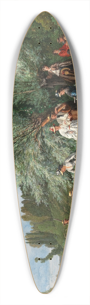 Alexandre Ren Veron - A Picnic by the River 39.3 inch art pintail longboard deck