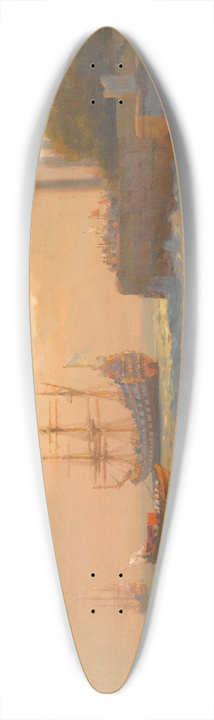 Alexei Vasilievich Hanzen - Triumphant Ship Approaching The Harbour 39.3 inch art pintail longboard deck