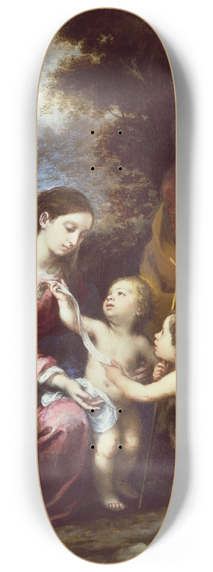 Bartolom Estebn Murillo - The Holy Family with the Infant Baptist 8.25 inch art skate deck