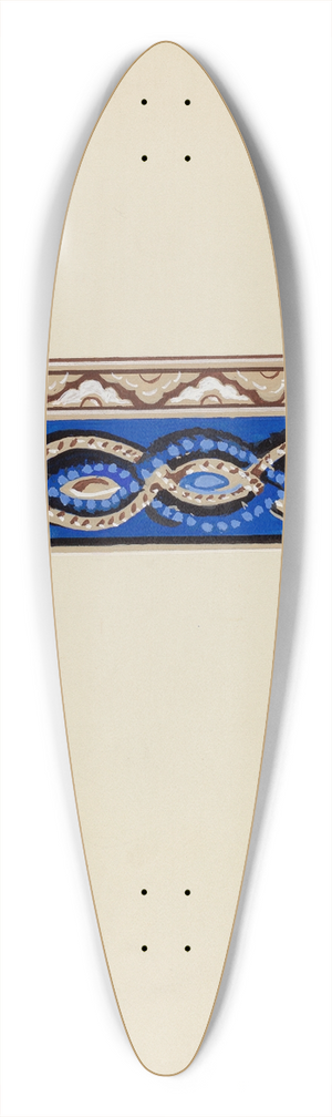 Alfonso Umana - Wall Paper Border 39.3 inch art pintail longboard deck