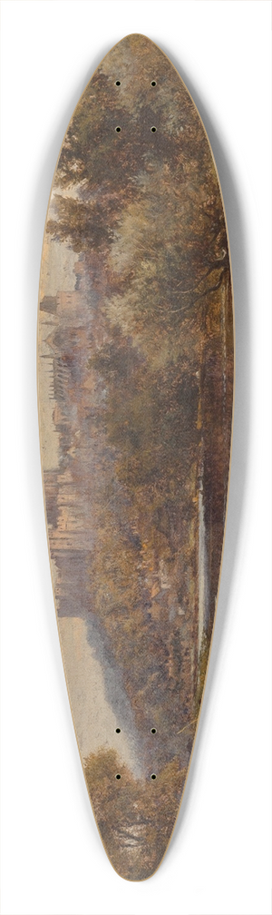 Alfred Augustus Glendening - A view of Windsor Castle 39.3 inch art pintail longboard deck