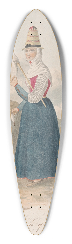 Alfred Diston - Peasants of Hierro 39.3 inch art pintail longboard deck