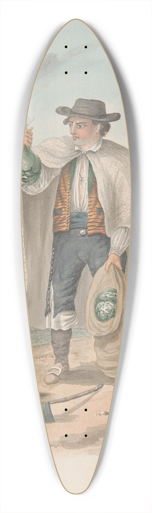 Alfred Diston - Tenerife-Man of Tacoronte 39.3 inch art pintail longboard deck