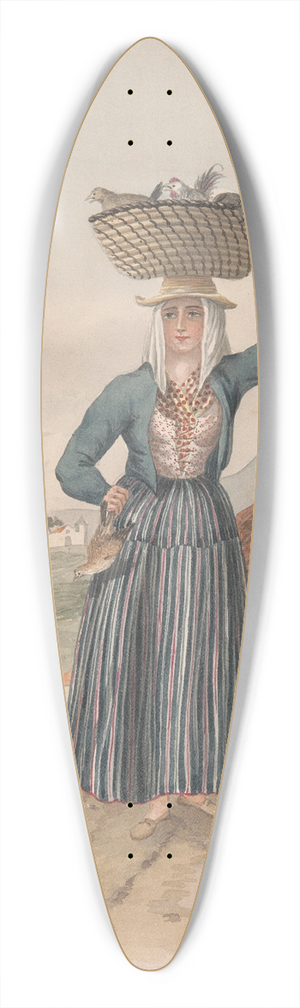 Alfred Diston - Woman of Victoria, Tenerife 39.3 inch art pintail longboard deck