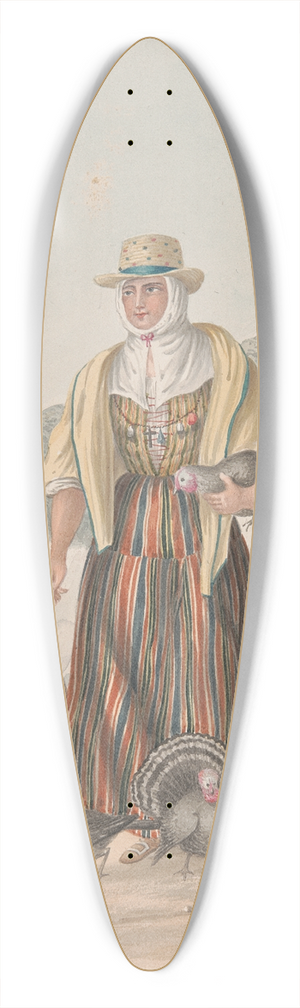 Alfred Diston - Woman of Ycod el Alto, Tenerife 39.3 inch art pintail longboard deck