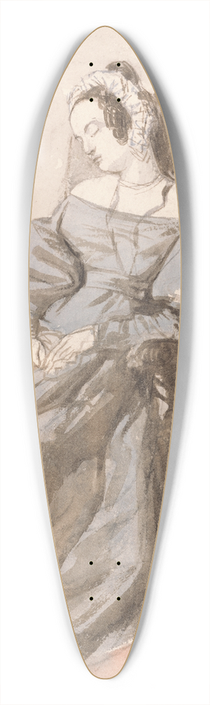 Alfred Edward Chalon - Study of a Lady Asleep in a Chair 39.3 inch art pintail longboard deck