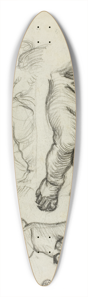 Alfred George Stevens - Sketches of Putti 39.3 inch art pintail longboard deck