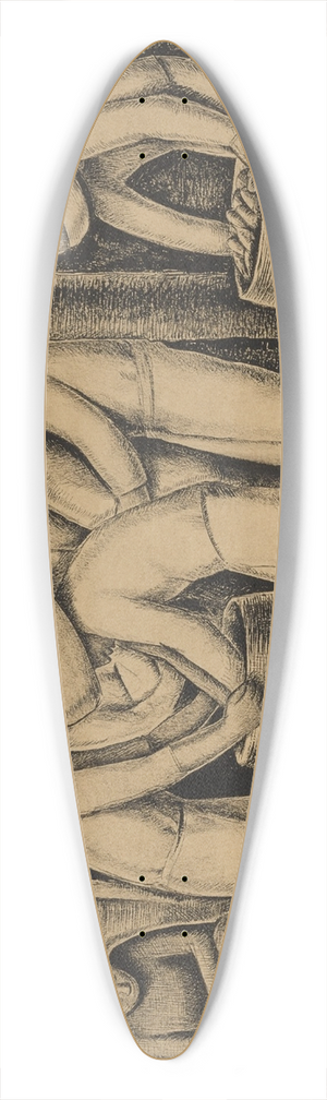 Alfredo Ramos Martnez - Los Pulqueros 39.3 inch art pintail longboard deck