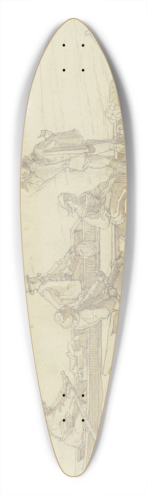 Alfred Rethel - Tyroleans in Einbaumen 39.3 inch art pintail longboard deck