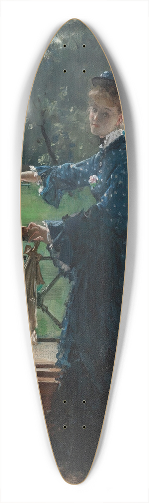 Alfred Stevens - Femme au balcon 39.3 inch art pintail longboard deck