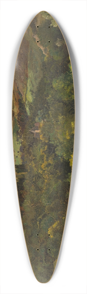 Alfred Wahlberg - Southern Mountain Landscape 39.3 inch art pintail longboard deck