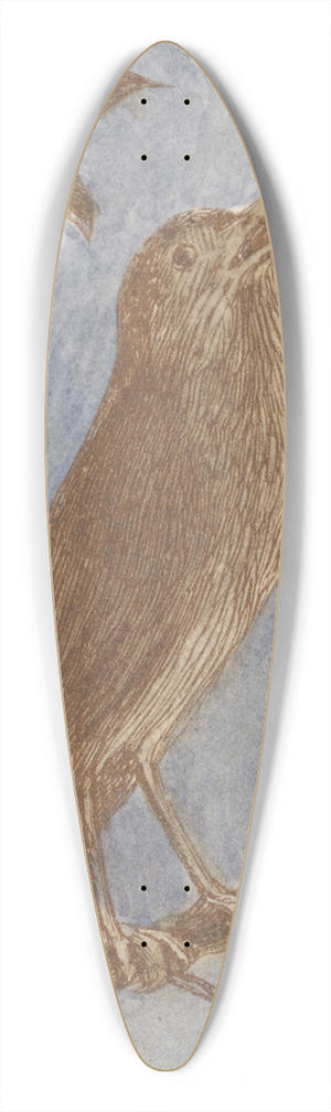 Alfred W. Cooper - The Nightingale (tail piece) 39.3 inch art pintail longboard deck Alfred W. Cooper - The Nightingale (tail piece) 39.3 inch art pintail longboard deck