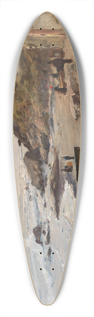Alfred Zoff - Abendstimmung mit Fischern an der Kste 39.3 inch art pintail longboard deck