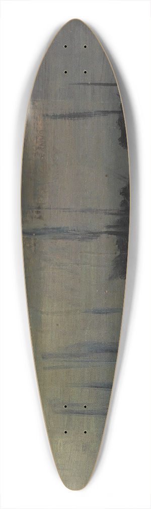 Alice Pike Barney - Ships in Moonlight 39.3 inch art pintail longboard deck