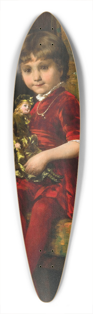 Alois Hans Schram - A Girl with a Doll in an Armchair 39.3 inch art pintail longboard deck
