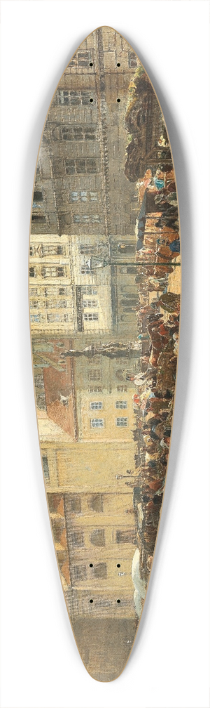 Alois Schnn - Vienna, a view of the market on Freyung 39.3 inch art pintail longboard deck