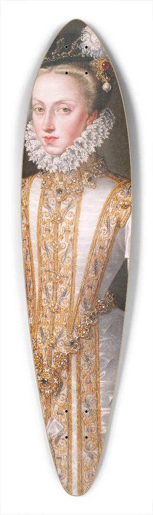 Alonso Snchez Coello - Anne of Austria, Queen of Spain 39.3 inch art pintail longboard deck