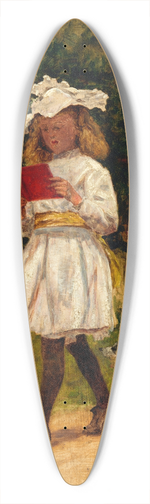 Aloysius O'Kelly - A Young Girl Reading 39.3 inch art pintail longboard deck
