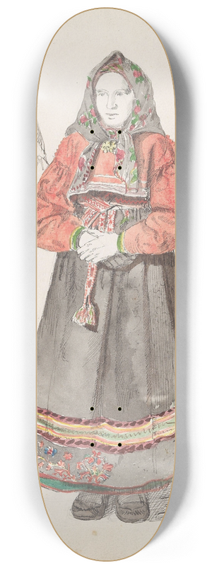 Adolph Tidemand - Aslaug Bjrnsdatter Moseb, Sauland 8.25 inch art skate deck