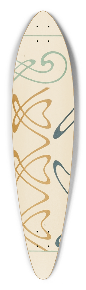 Alphonse Mucha - Abstract design based on arabesques 39.3 inch art pintail longboard deck