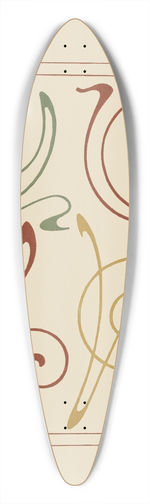 Alphonse Mucha - Abstract design based on arabesques. 39.3 inch art pintail longboard deck