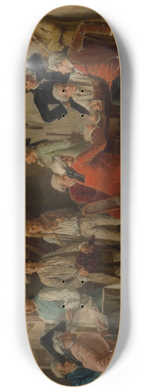 Benjamin-Eugne Fichel - Traveling minstrels entertaining at an inn 8.25 inch art skate deck Benjamin-Eugne Fichel - Traveling minstrels entertaining at an inn 8.25 inch art skate deck