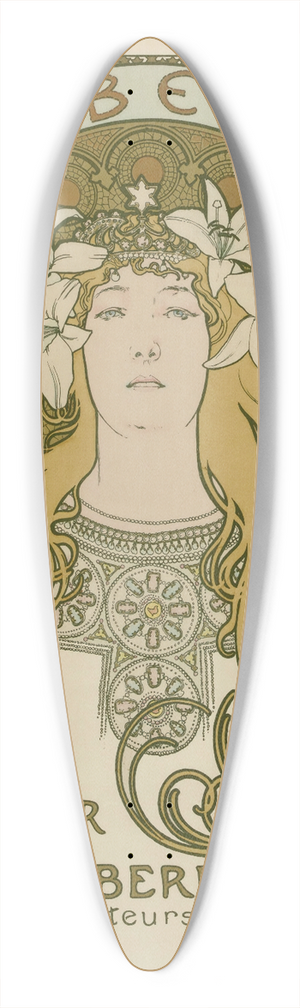 Alphonse Mucha - En lhonneur de Sarah Bernhardt  ses admirateurs et ses amis 39.3 inch art pintail longboard deck