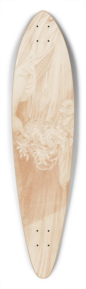 Alphonse Mucha - Evocation 39.3 inch art pintail longboard deck