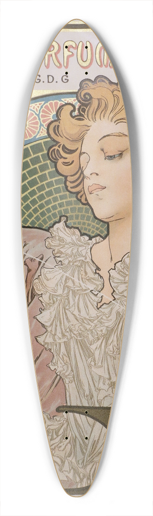 Alphonse Mucha - Lance Parfum Rodo 39.3 inch art pintail longboard deck