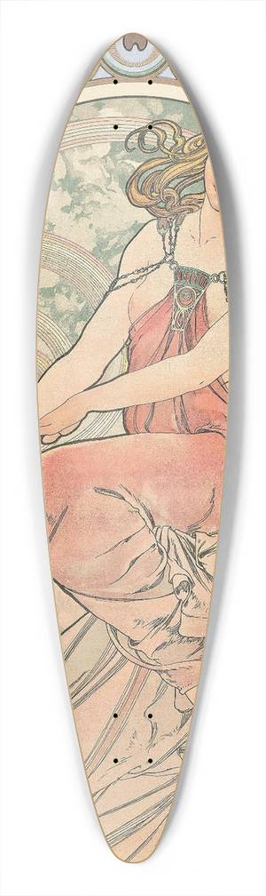 Alphonse Mucha - La Peinture 39.3 inch art pintail longboard deck