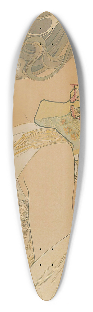 Alphonse Mucha - La Primevere 39.3 inch art pintail longboard deck