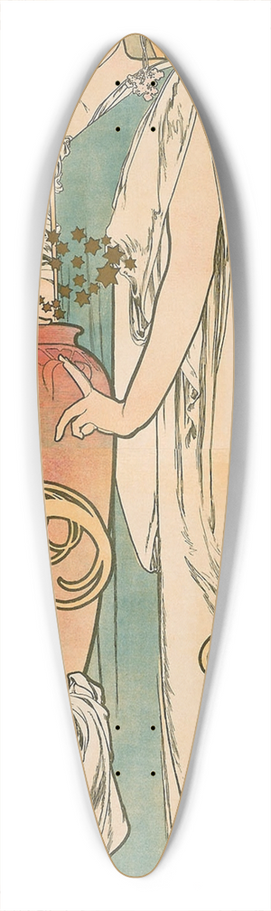 Alphonse Mucha - La Samaritaine 39.3 inch art pintail longboard deck