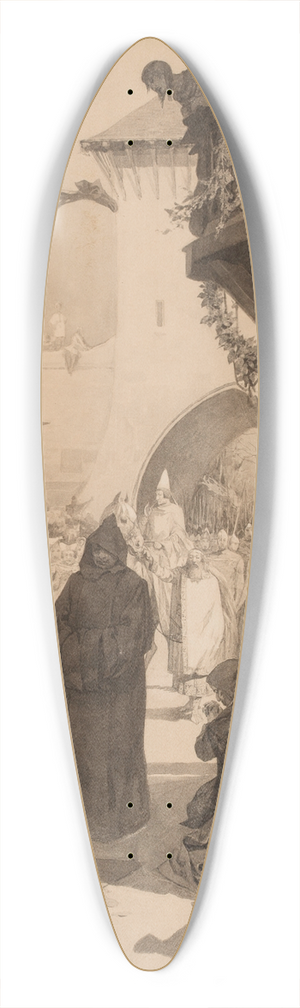 Alphonse Mucha - LEmpereur Lothaire et le pape Innocent 39.3 inch art pintail longboard deck