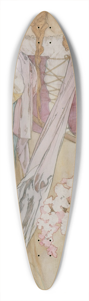 Alphonse Mucha - Maude Adams (18721953) as Joan of Arc 39.3 inch art pintail longboard deck