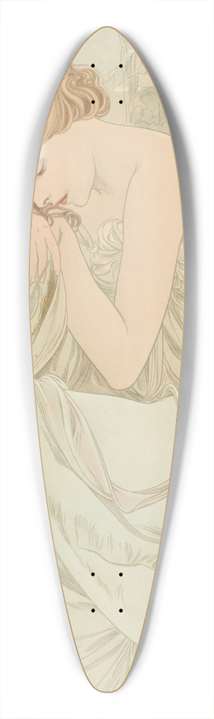 Alphonse Mucha - Repos de la nuit 39.3 inch art pintail longboard deck