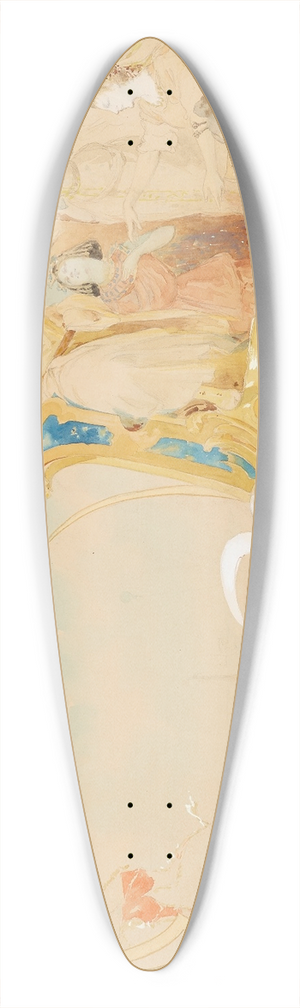 Alphonse Mucha - Study for a Mural 39.3 inch art pintail longboard deck