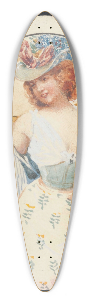 Alphonse Mucha - Through the keyhole 39.3 inch art pintail longboard deck