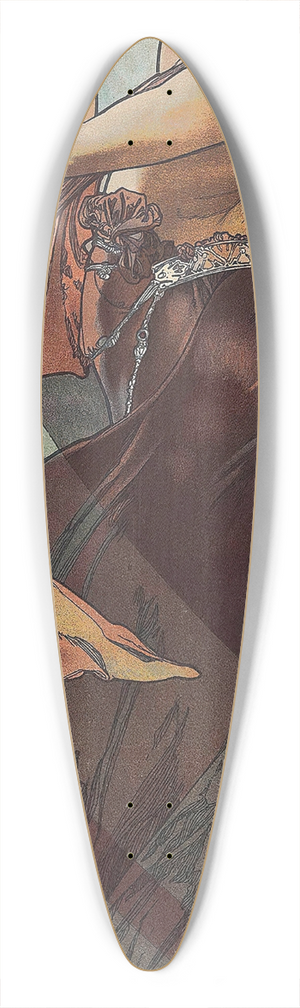 Alphonse Mucha - toile Polaire 39.3 inch art pintail longboard deck