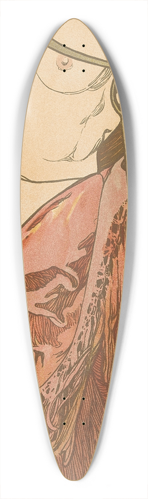 Alphonse Mucha - Untitled Plate 13 39.3 inch art pintail longboard deck