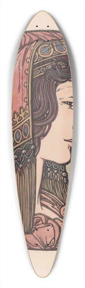 Alphonse Mucha - Vitrail pour la faade de la boutique Fouquet 39.3 inch art pintail longboard deck