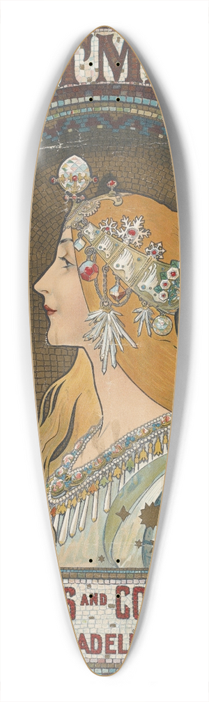 Alphonse Mucha - Whitmans chocolates and confections. Philadelphia 39.3 inch art pintail longboard deck