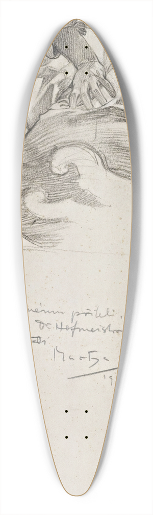 Alphonse Mucha - Woman bending over 39.3 inch art pintail longboard deck